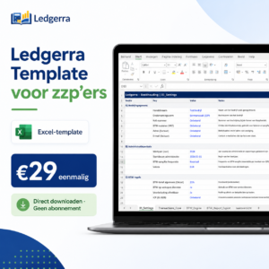 Ledgerra Excel-template voor zzp’ers met administratie- en btw-overzicht